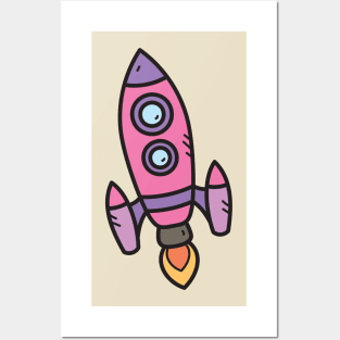 Rocket Cartoon Posters and Art